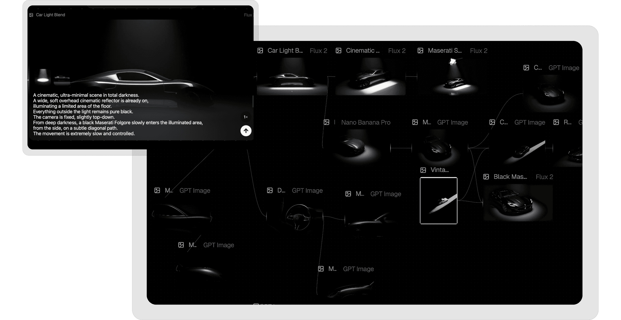 Visual system and motion logic developed in Flora and Veo