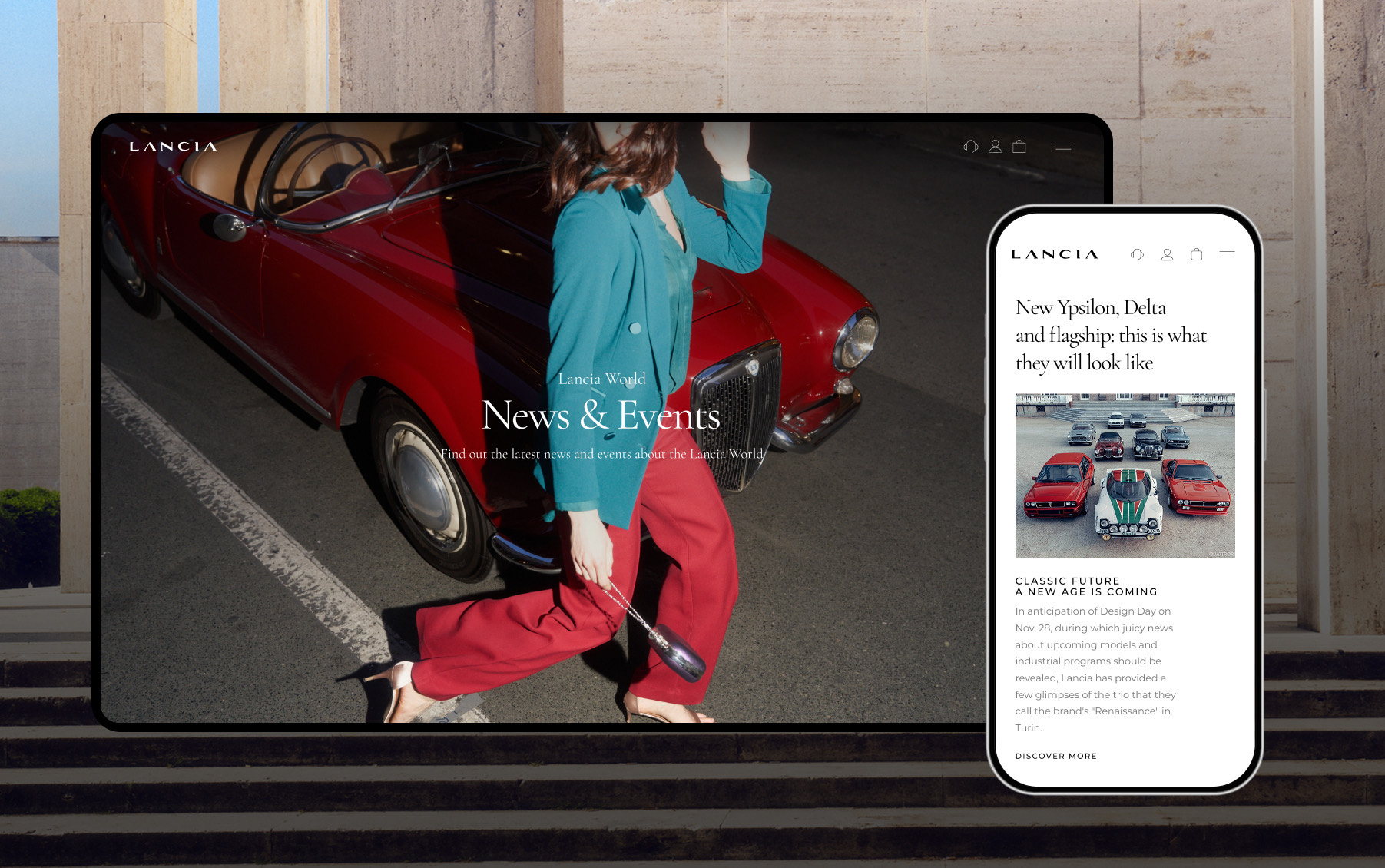 Lancia World, News & Events su desktop e mobile
